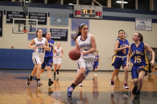 Christine Ciccone heads for the basket.