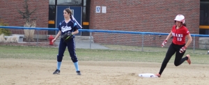 Erin Leary circles the bases 