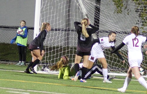 Sami Kelleher comes away after putting the ball in the back of the Weston net